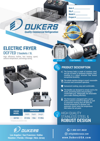 Dukers DCF7ED Two Basket Electric Fryer