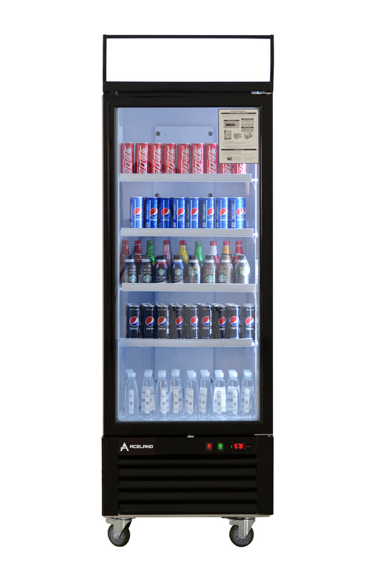 APR-23BG  27" Single Swing Door Merchandiser Refrigerator  20 cu.ft.