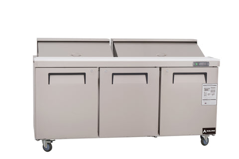 ⚡Flash Sale⚡Aceland ASR-72B Stainless Steel Three Door Food Prep Refrigerator-72 Inches