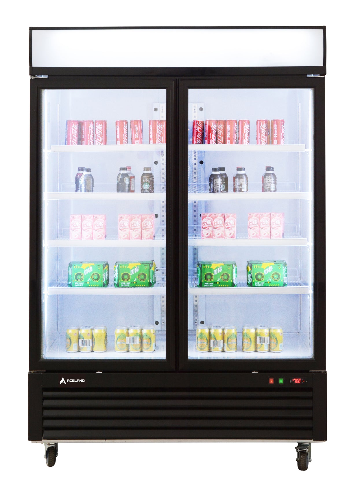 Aceland APR-49BG 54.1" Double Swing Door Merchandiser Refrigerator 43 cu.ft