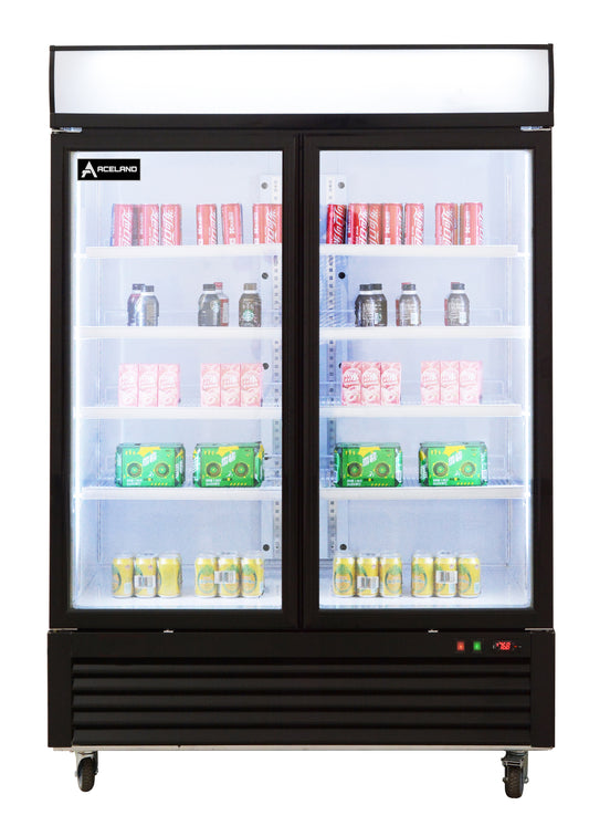Aceland APR-49BG 54.1" Double Swing Door Merchandiser Refrigerator 43 cu.ft