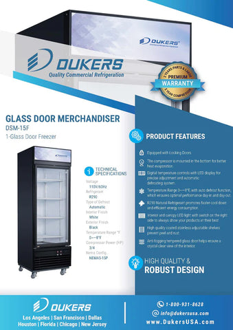 DSM-15F Commercial Single Glass Swing Door Merchandiser Freezer