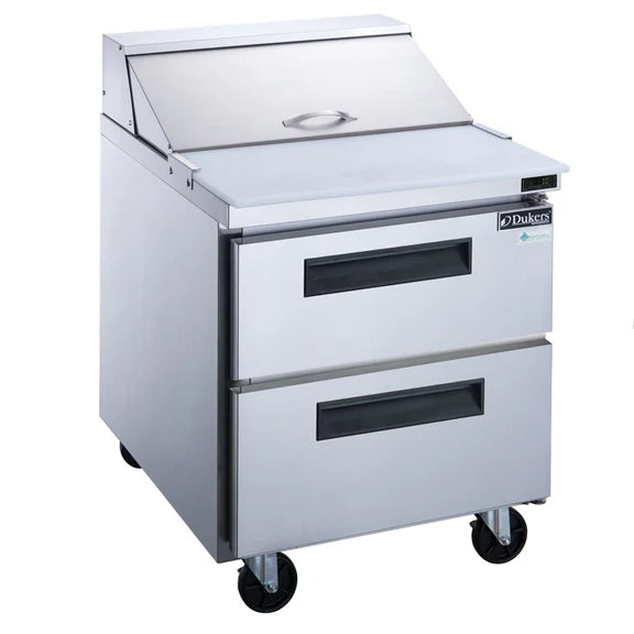 Dukers DSP29-8-D2 2-Drawer Commercial Food Prep Table Refrigerator in Stainless Steel