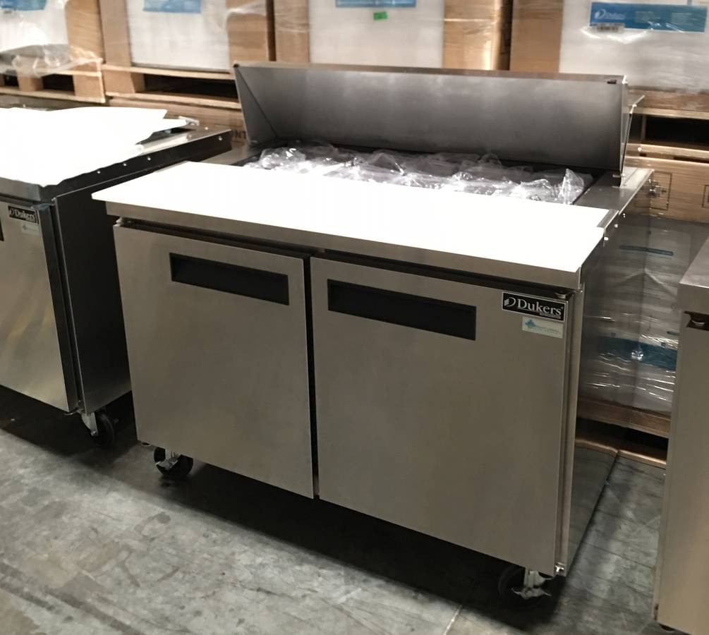 Table Simple Ref Dukers DSP48-12-S2 2-Door Commercial Food Prep Table Refrigerator in S ...