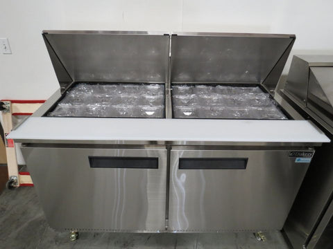 Dukers DSP60-24M-S2 2-Door Commercial Food Prep Table Refrigerator_Mega Top