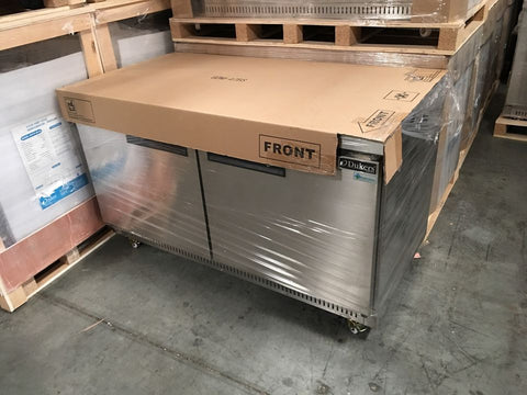 Dukers DUC60F 2-Door Undercounter Commercial Freezer in Stainless Steel