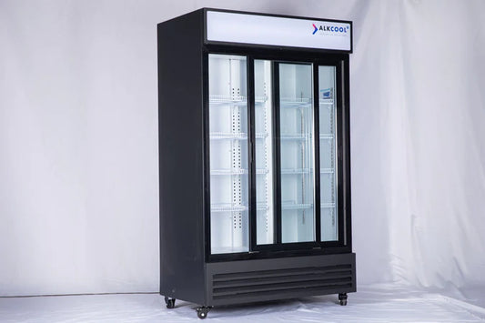 ALK GDR47(S) ‎47.2 INCH TWO SECTION SLIDING GLASS DOOR MERCHANDISER REFRIGERATOR  (WHEELS ARE NOT PRE-INSTALLED)