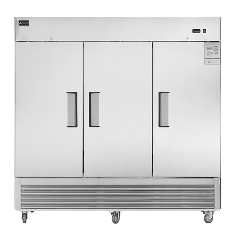 ⚡Flash Sale⚡Aceland AR-82B 3 door 82" Stainless Steel Reach in Upright Refrigerator 72 Cu. Ft.