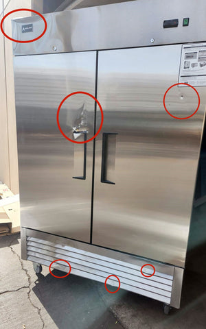 [CLEARANCE For SoCal Sale ONLY] Aceland AR-49B 2 Door 54" Stainless Steel Reach In Upright Refrigerator - 49 Cu. Ft.