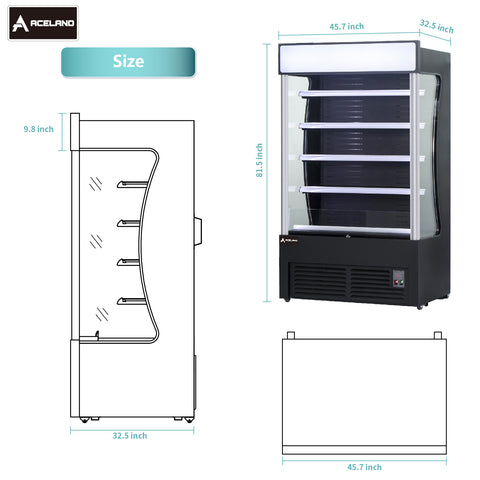 Aceland LD3-2Z-C3 46‘’ OPEN AIR MERCHANDISER GRAB GO REFRIGERATOR