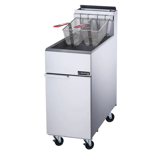 Dukers DCF3-NG Natural Gas 40lb Fryer with 3 Tube Burners
