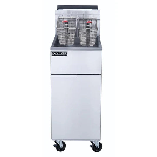 Dukers DCF3-NG Natural Gas 40lb Fryer with 3 Tube Burners