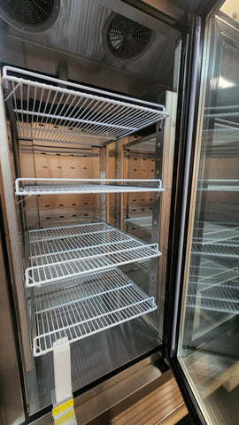 Aceland ICE-83FG 82" W Commercial Display Freezer Merchandiser 3 Glass Door 3 Section Stainless Steel Reach-In Glass Door Upright Air Cooling 72 Cu.Ft
