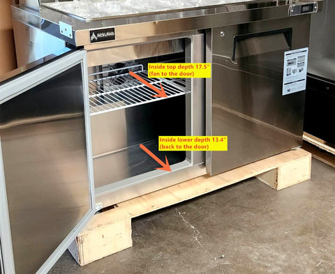 Aceland ASR-48B Stainless Steel 48" Food Prep Table Refrigerator