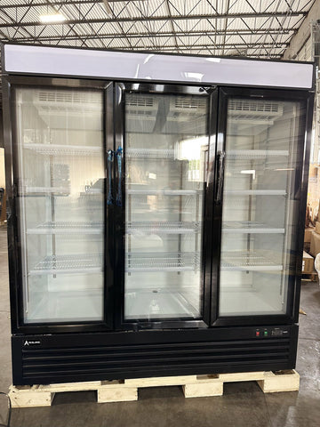 Aceland AKR-72BG Commercial Refrigerator 3 Glass Door,  72" W Merchandiser Reach-in Cooler Upright Fridge 54 Cu.ft for Restaurant, Bar, Shop, Retail