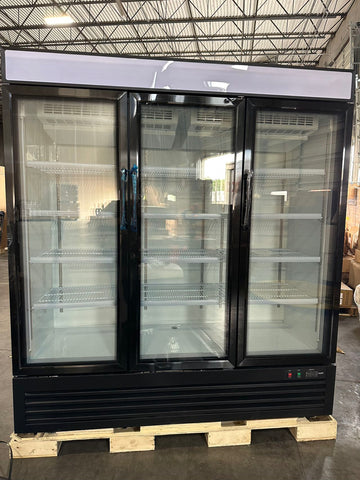 Aceland AKR-72BG Commercial Refrigerator 3 Glass Door,  72" W Merchandiser Reach-in Cooler Upright Fridge 54 Cu.ft for Restaurant, Bar, Shop, Retail