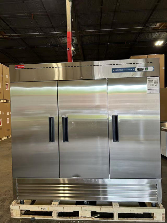 [Clearance]  Westlake WKF-82B 3 door 82” Stainless Steel Reach in Upright Freezer 72Cu. Ft