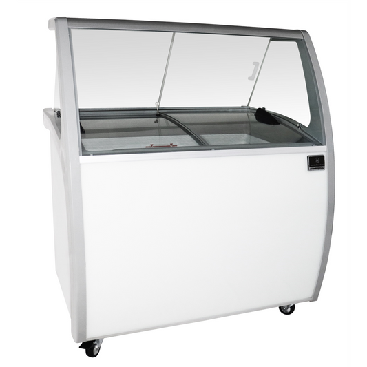 Kelvinator KCICDC4FH (738371) 4-tub 38" Long Front Of The House Display Ice Cream Or Gelato Dipping Cabinet. Exterior & Interior Panels Stainless Steel Painted White