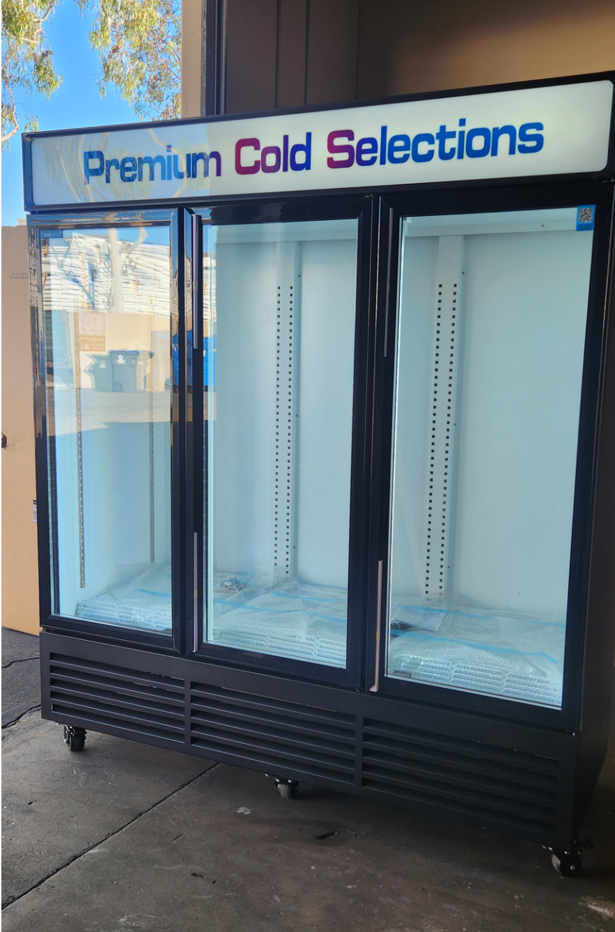 [Clearance]  ALK TGDR70 70.9" Three Swing Door Merchandiser Refrigerator -Minor Damage Sale