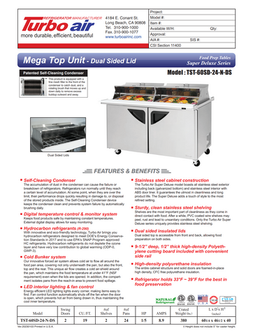 Turbo Air TST-60SD-24-N-DS 60" Mega Top Sandwich/Salad Prep Table w/ 2 Doors, 24 Pans