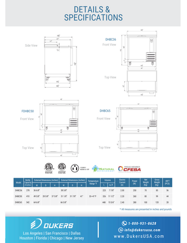 Dukers DHBC65, 65″ Bottle Cooler, Horizontal chest, 15-5/6 cu.ft.