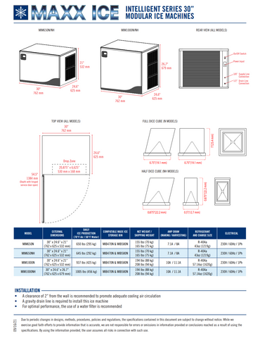 Maxx Ice MIM1000N-B470N Cube-Style Ice Maker with Bin (Digital Ice Maker- Full Dice +MIB470N)