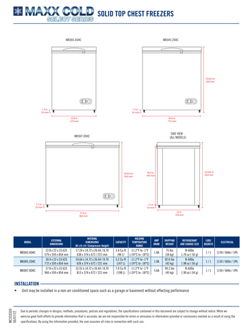 Maxx Cold MXSH5.2SHC 30 2/5" Select Series Mobile Chest Freezer w/ (1) Basket - White, 120v
