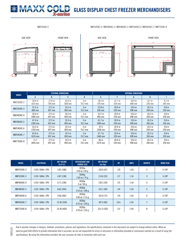 Maxx Cold MXF71F 71" X-Series Mobile Ice Cream Freezer w/ 5 Baskets - 120v