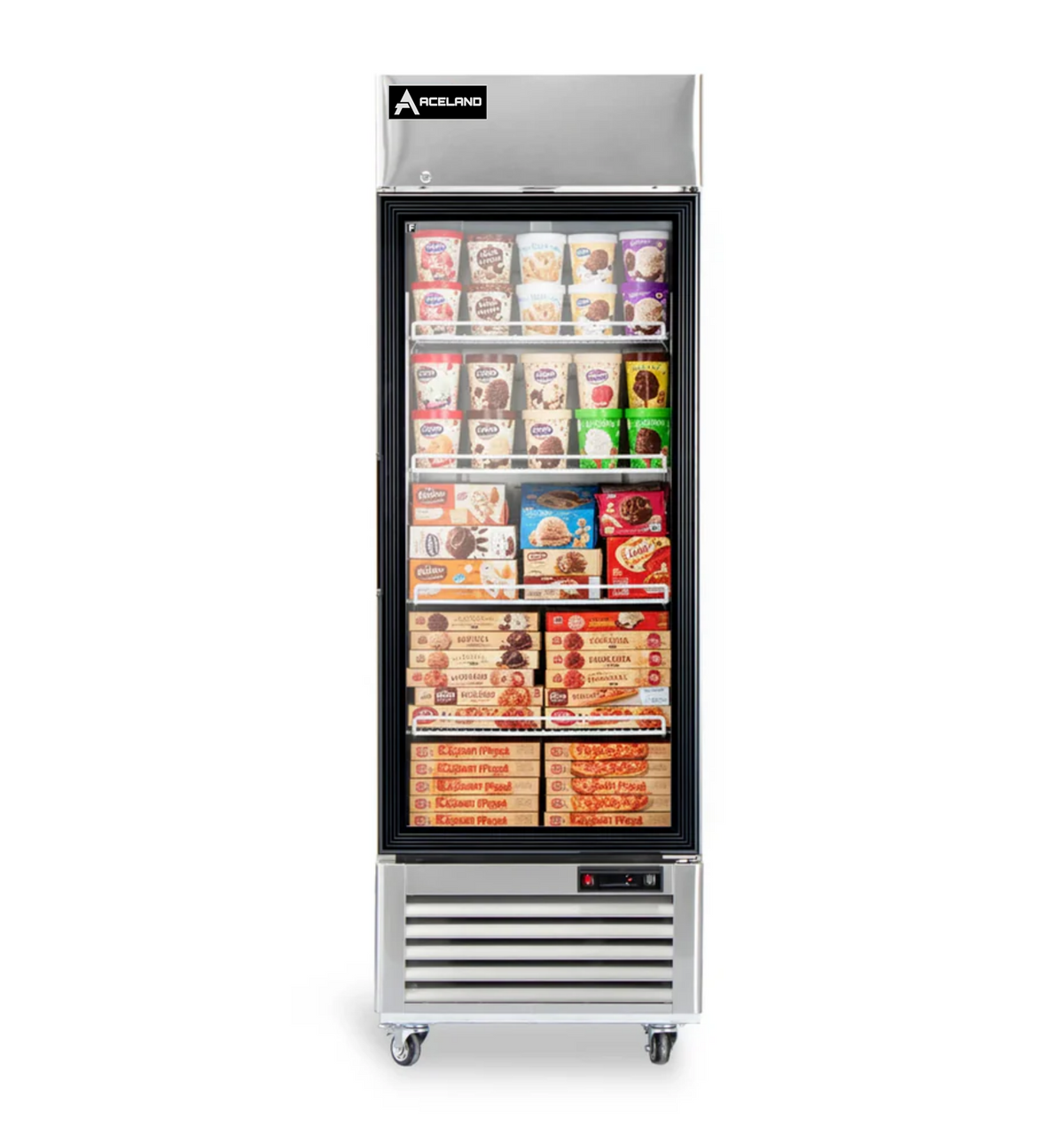 Aceland AF-23BG Reach In Single Glass Door Freezer-23 Cubic Feet