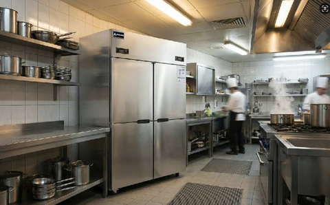 Aceland ARF-128 48" Commercial Refrigerator Freezer Combo 4 Split Door 33 Cu.ft Stainless