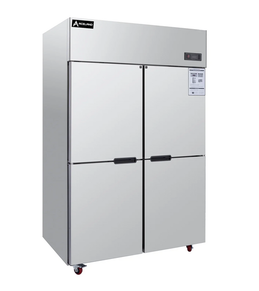 Aceland AR-128  4-door 48” Stainless Steel Reach in Upright refrigerator 33 cu. ft.