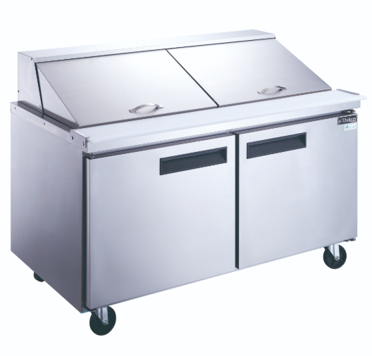 Dukers DSP60-24M-S2 2-Door Commercial Food Prep Table Refrigerator_Mega Top