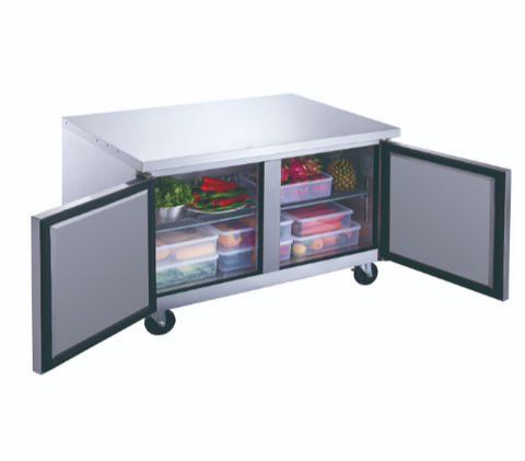 Dukers DUC60F 2-Door Undercounter Commercial Freezer in Stainless Steel