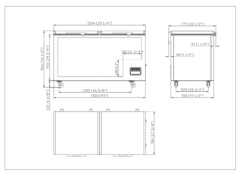 Dukers BD/BG-520 59" CHEST FREEZER WITH SOLID DOOR