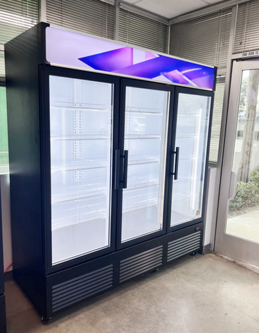 ALK TGDR70  70.9" Three Swing Door Merchandiser Refrigerator (WHEELS ARE NOT PRE-INSTALLED)