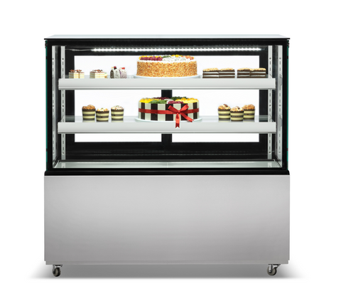Aceland CW-370 48" Square Glass Stainless Steel Refrigerated Bakery Display Case