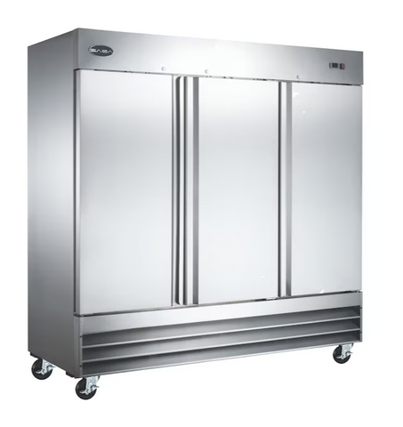 SABA S-72F 80 7/8" Three Door Reach-In Freezer Stainless Steel, 72 Cu. Ft.