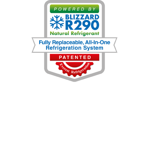 Everest Refrigeration EMGR48 53 Inch Reach-In Glass Door Merchandiser Refrigerator Two-section White Coated Steel