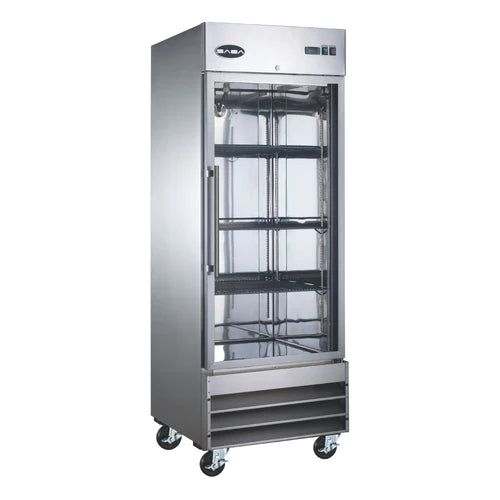 SABA S-23FG 29" W Stainless Steel Hinged Doors 1 Section Freezer Merchandiser - 115 Volts