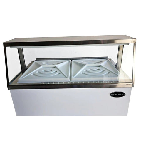 Saba SDC-46 46 cu. Ft. Commercial Chest Freezer Ice Cream Dipping Cabinet Display Case in White
