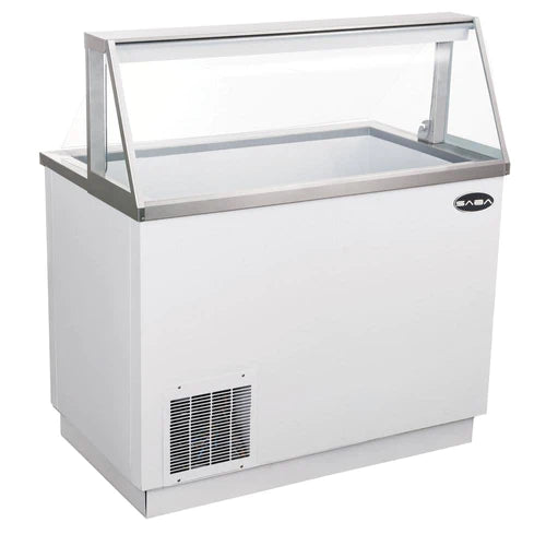 Saba SDC-46 46 cu. Ft. Commercial Chest Freezer Ice Cream Dipping Cabinet Display Case in White