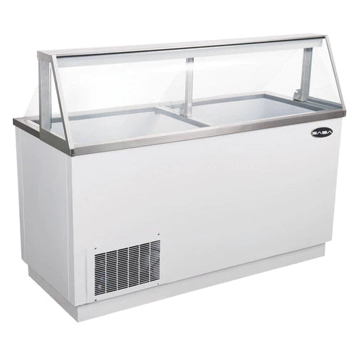 Saba SDC-66 66 cu. Ft. Commercial Chest Freezer Ice Cream Dipping Cabinet Display Case in White