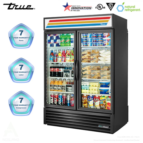 True GDM-49RL-HC~TSL01 54" Rear-Load Two Section Glass Swing Door Refrigerated M