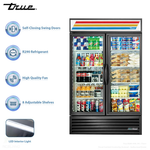 True GDM-49RL-HC~TSL01 54" Rear-Load Two Section Glass Swing Door Refrigerated M