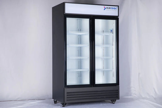 ALK GDR47(H) ‎47.2 inch Two Section Swing Glass Door Merchandiser Refrigerator (WHEELS ARE NOT PRE-INSTALLED)