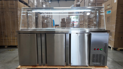 SOC72-R 72'' Wide Cold Food Refrigerator, (15) 1/3 Size Pan Capacity, Floor Model, Stainless Steel