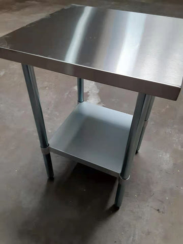 Commercial Work Table WT-E2424- Stainless Steel Top, Galvanized Undershelf  24x24"