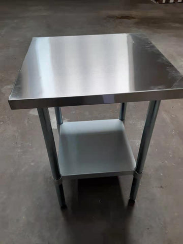 Commercial Work Table WT-E2424- Stainless Steel Top, Galvanized Undershelf  24x24"