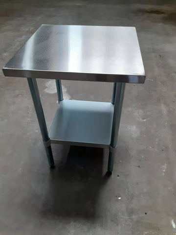 Commercial Work Table WT-E2424- Stainless Steel Top, Galvanized Undershelf  24x24"