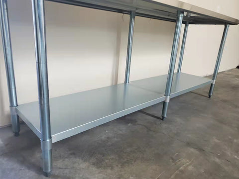 Commercial Work Table WT-E2484- Stainless Steel Top, Galvanized Undershelf  84x24"